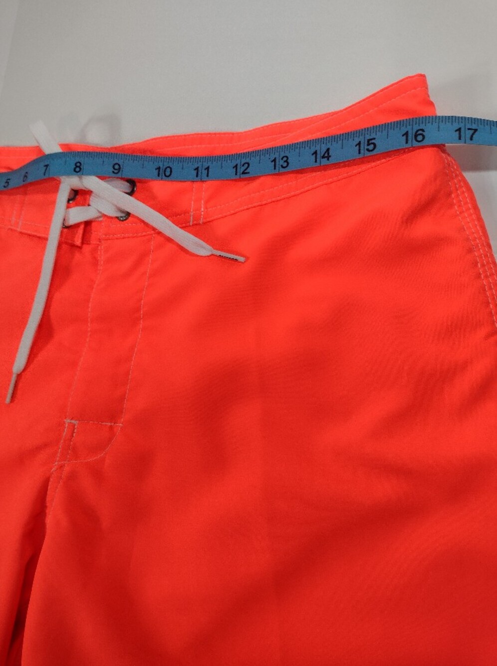 Sundek Neon Coral Athletic Swim Shorts with White Drawstring (32) - Picture 7 of 12